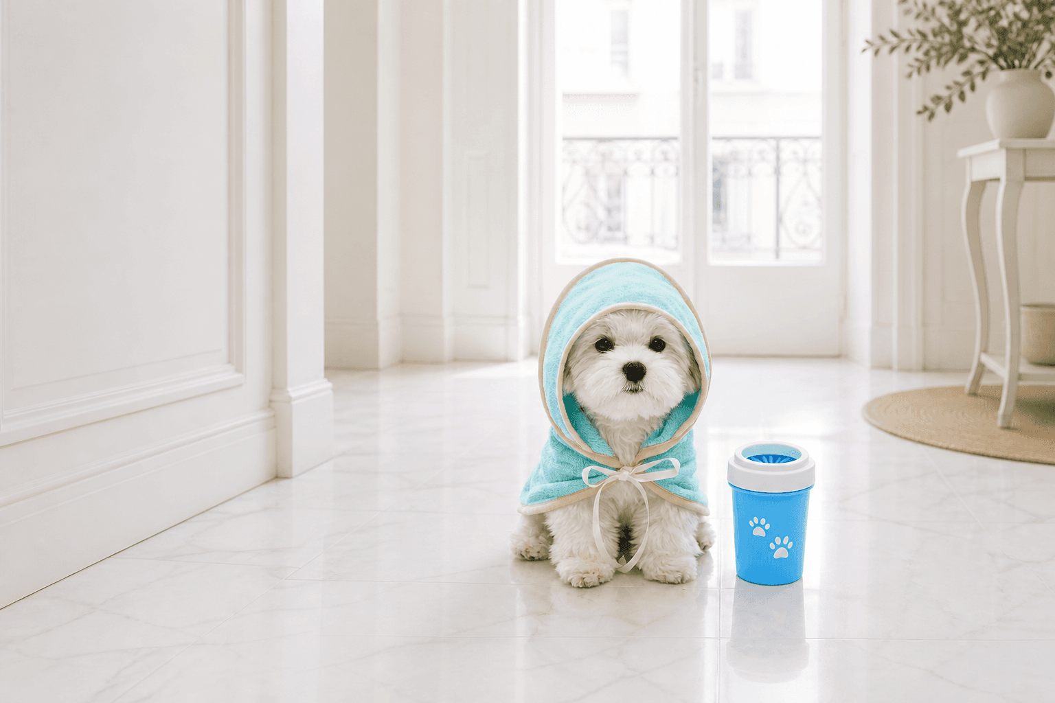 Kit Rentrée Propre NOVLI — nettoyeur de pattes et peignoir microfibre